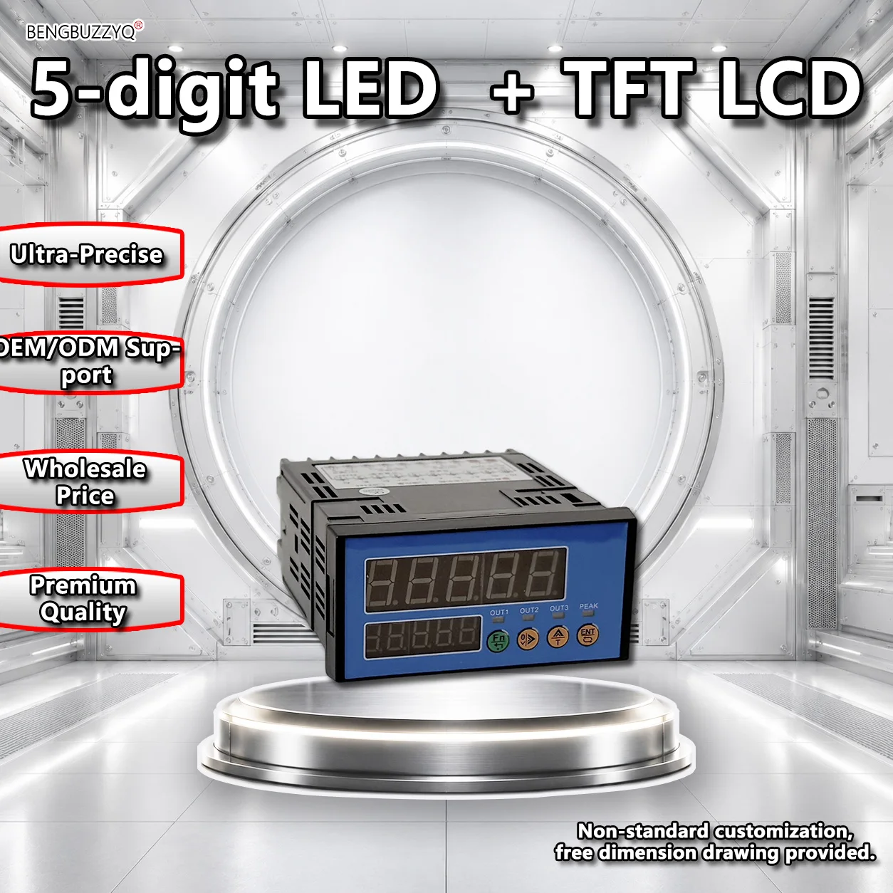Universal Weighing Meter for Load Cells 5-digit LED Display RS485 Modbus-RTU Analog Output DC24V AC220V Controller