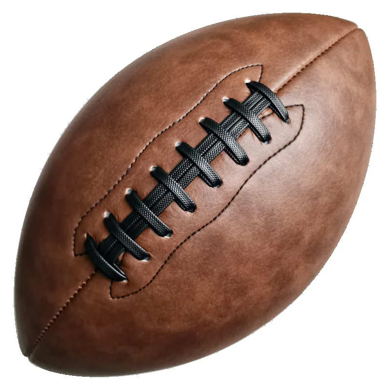 Genuine Leather Rugby Size #9 Machine Sewn American Football For Adults Men Official Match Clubs Training Olive Ball