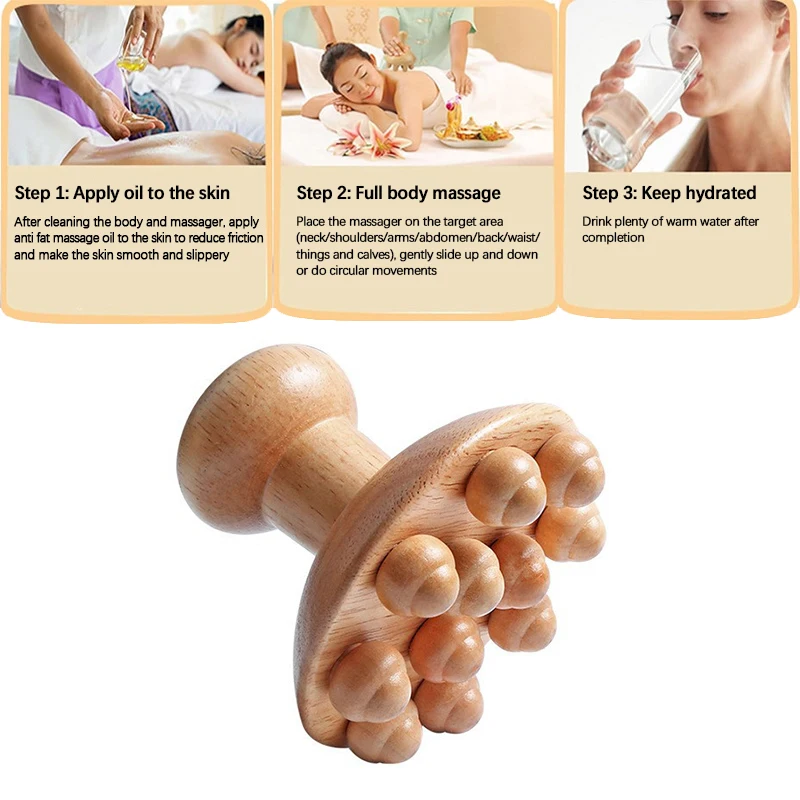 Octopus Shape Body Anti Cellulite Brush Soothing Wooden Essential Oil Spa Massage Hair Comb Scalp Massage Brush Handle Tool