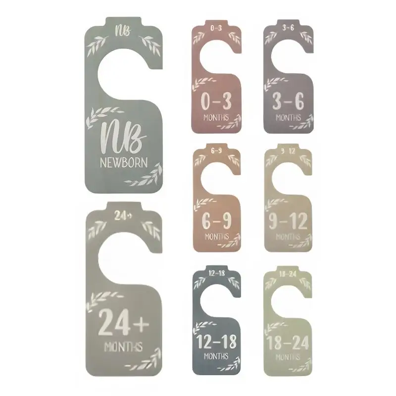 Baby Closet Organizer Nette Holz Baby Kleidung Organizer Set 8PCS Kleiderschrank Teiler Kinderzimmer Kleidung Lagerung Kleiderbügel Teiler