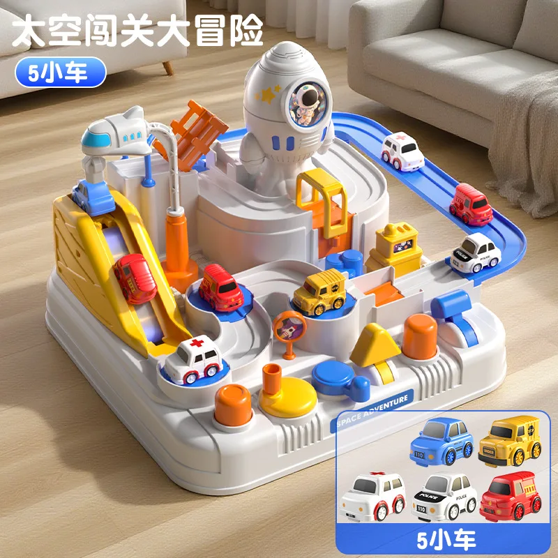 

1 Set Space Race Track Toy with 5 Mini Cars, Educational Space Adventure Rail Playset for Toddlers