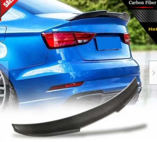 

For Audi A3 4doors 2014 2015 2016 2017 2018 2019 Carbon Fiber Rear Roof Spoiler Tail Boot Lip Trunk Wing Car Accessories