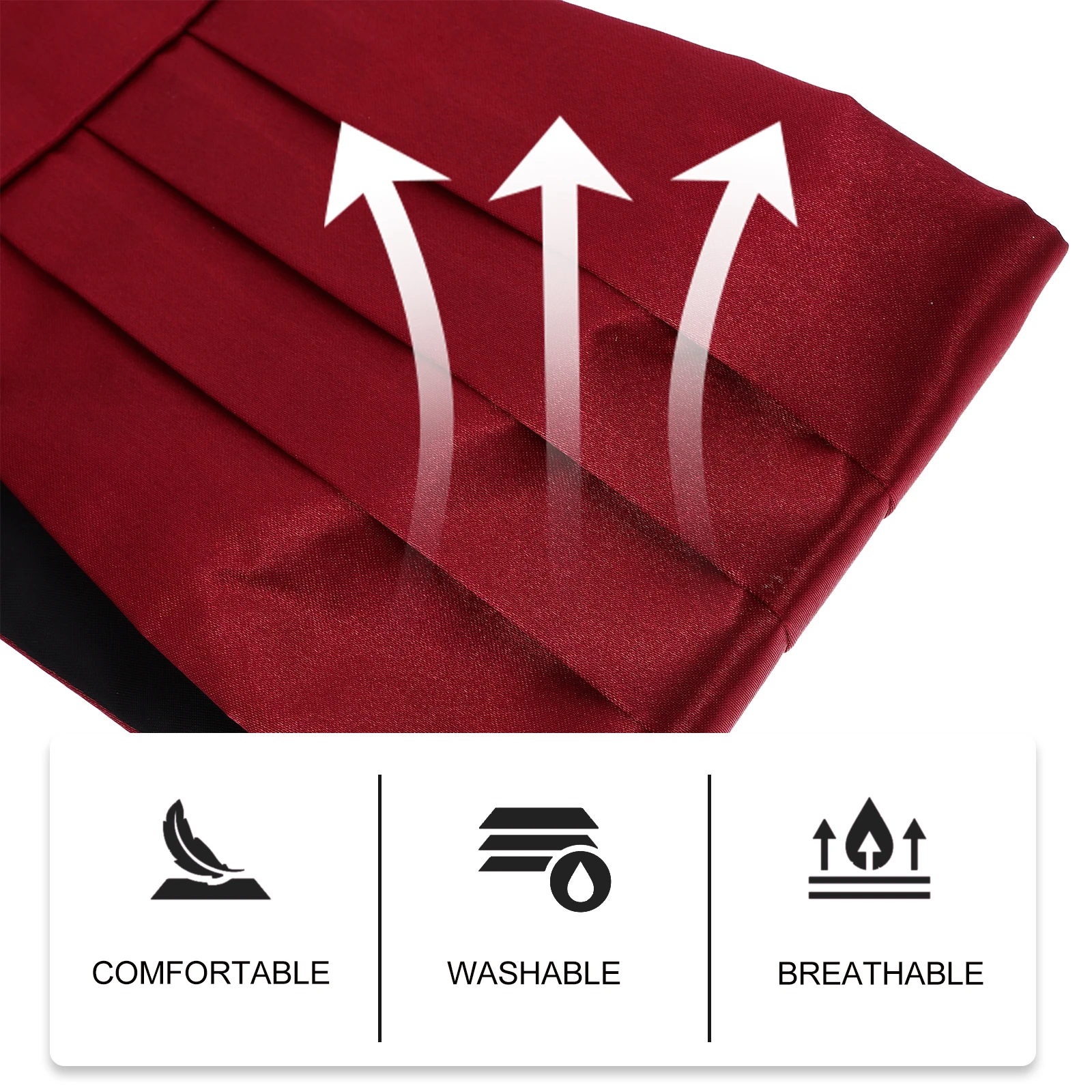 

1 Set Men'S Cummerbund Bow Tie Handkerchief Set For Wedding Party Prom Graduation Church Events Adjustable Comfortable Formal