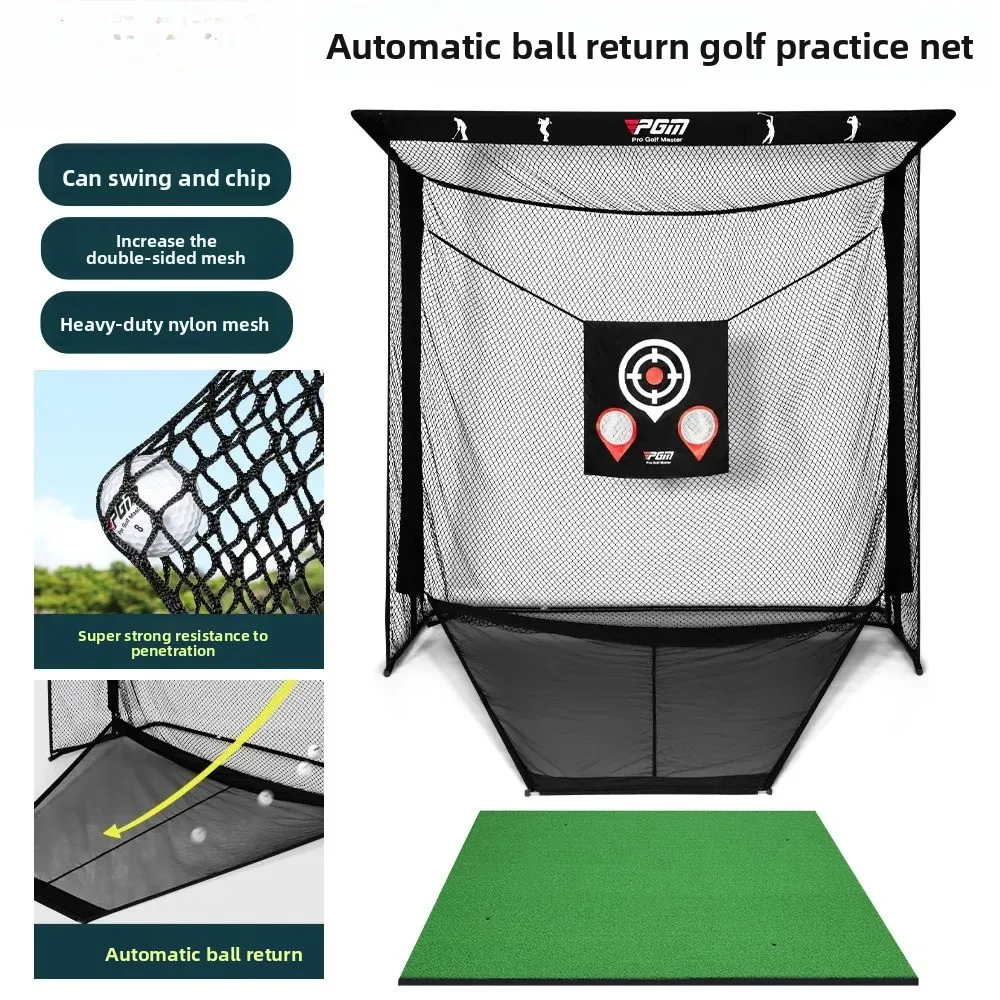 

Indoor Golf Practice Net, Automatic Return Swing Cutting Strike Cage Tee Machine Equipment Training Kit
