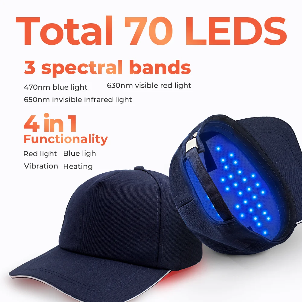 

Red Light Therapy Hair Growth Cap Capacete LED Light Haircare Therapy Hair Grow Light Activate Hair Follicles Led Lights 650nm