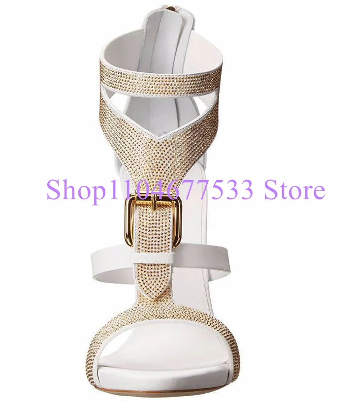 Модный дизайн, женские сандалии с кристаллами, новые женские сандалии-гладиаторы на тонком каблуке, женские туфли-лодочки на высоком каблуке большого размера