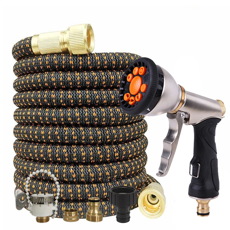 Scalable Magic Hose 25FT-100FT Metal Water Gun Multifunctional Garden Sprinkler Car Washing Tool, Used For Outdoor Cleaning