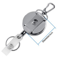 Retractable Metal Keychain Pull Badge Reel Id Lanyard Name Card Badge Holder Reels Recoil Chain Clips Outdoor Anti Lost Key Ring