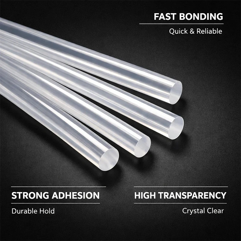 Hot Melt Glue Sticks 7mm Strong Adhesive Translucent Electric Glue Gun 10/30/50pcs for DIY Art Craft Home Industrial Repair