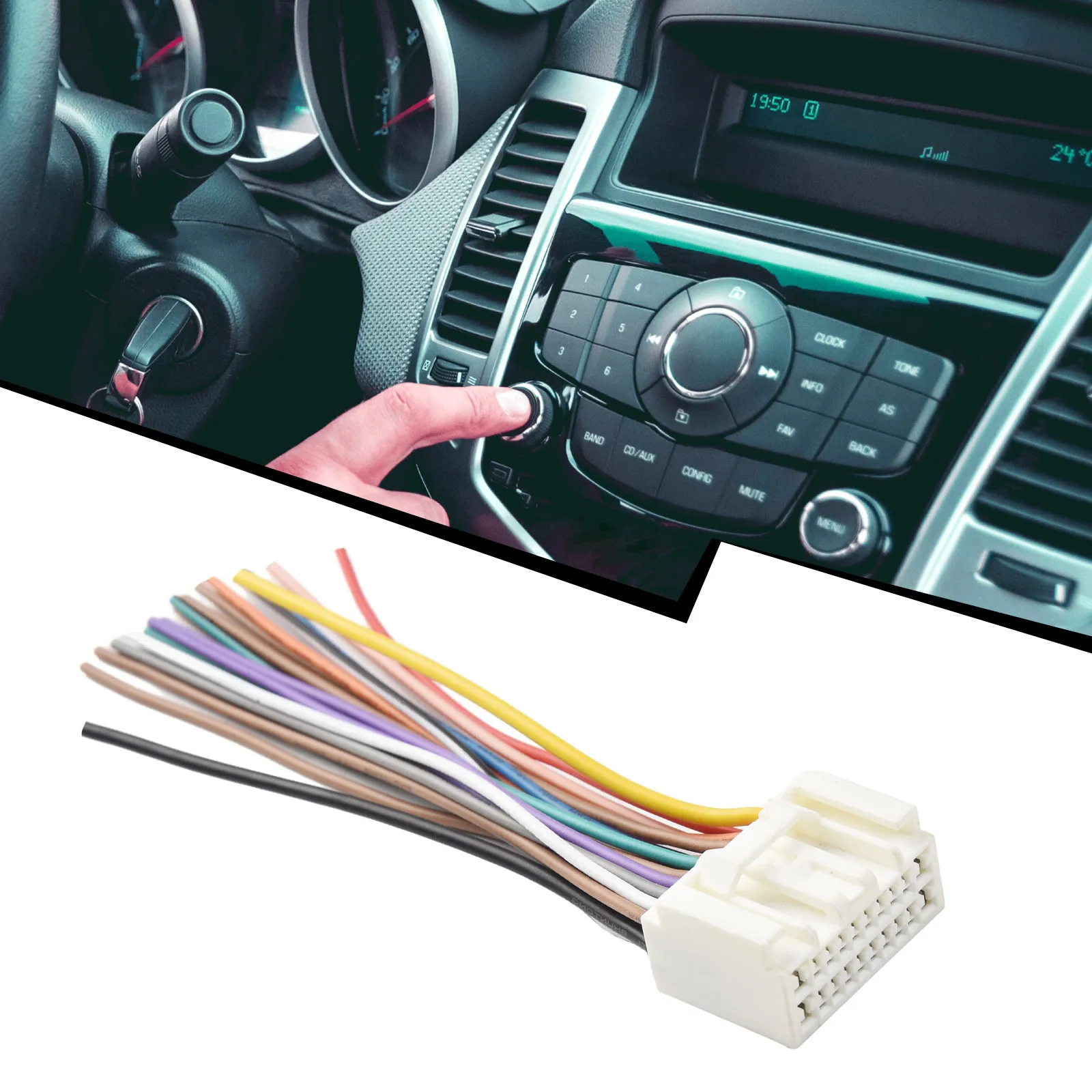 For Mitsubishi For Toyota Wire Harness Adapter Car Radio Audio Radio Cable Adapter ABS+copper Wire For Outlander 2007-2014