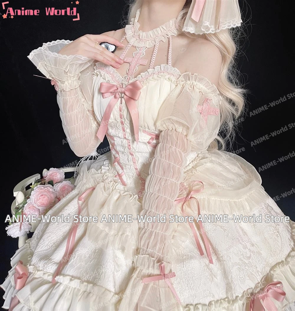 Anime Manga Chobits Chi Cosplay Costume Lolita Pink Bow Clamp Chi Cosplay Bow Clamp chi Halloween Christmas