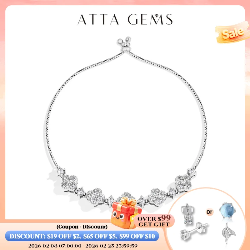 

ATTAGEMS Stars Design Moissanite Bracelets For Women S925 Sterling Silver Adjustable 24cm Box Chain Lucky Birthday Gifts Jewelry