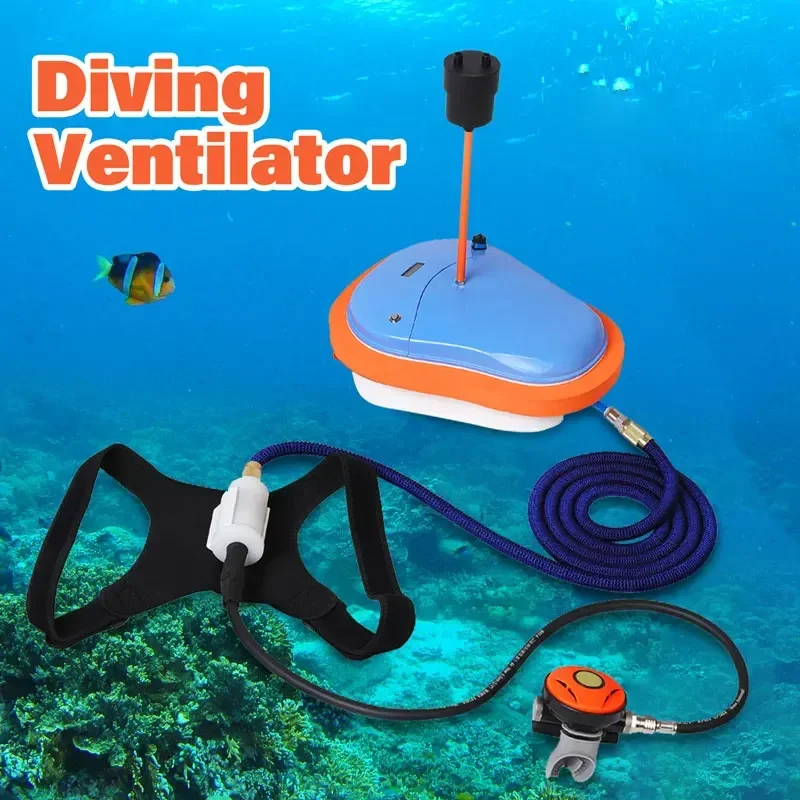 Diving Ventilator Scuba Diving Snorkel Equipment Device Portable Underwater Support Support Replace Battery 7M Water Meter