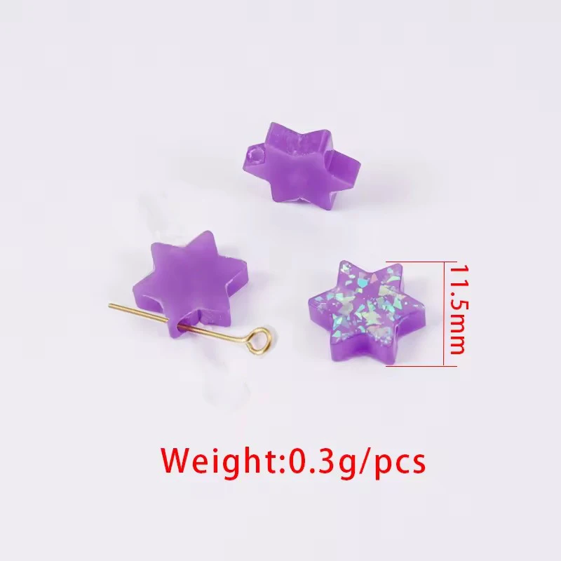 Fnixtar 20 قطعة الاصطناعية ديفيد ستار أوبال السحر النار أوبال مسدس الخرزة Charms DIY بها بنفسك صنع المجوهرات قلادة أساور القرط