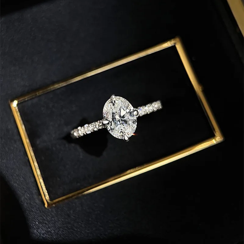 Xiaoyan 100% S925 Silver Ins Style Daily Simple and Versatile 6 * 8 Elliptical Ring Women's Anniversary Commemorative Gift