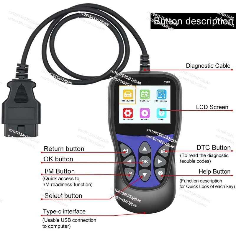 V850 OBD2EOBD CODE Car Fault Scan