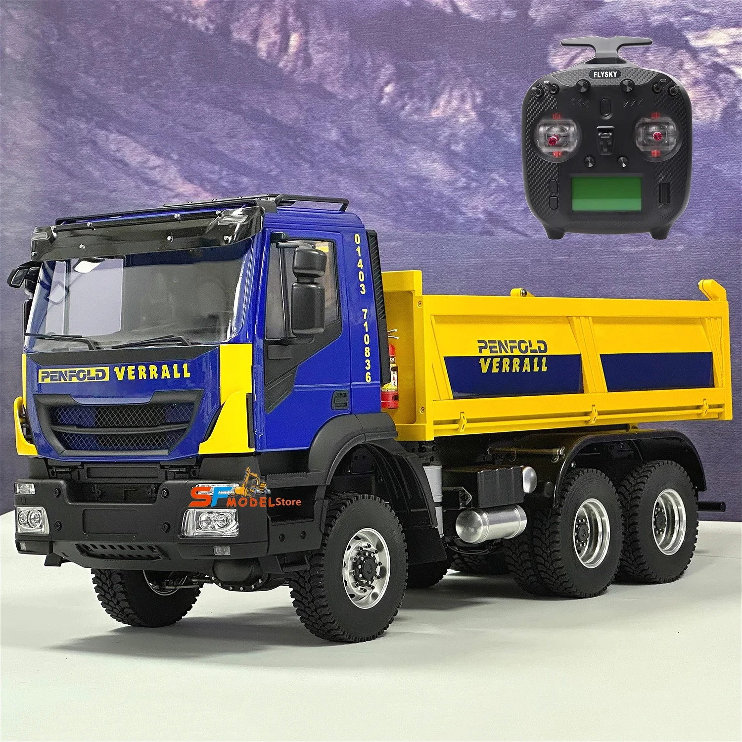 RC Dump Truck 1/14 6x6 RC Hydraulic Truck Model RTR with Light and Sound System Radio Control Boy Remote Control Car Toy
