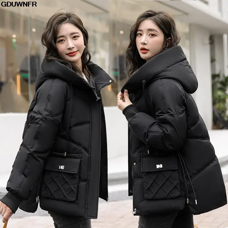 2024 New Women Cotton Padded Jacket  Korean Loose Hooded Cotton Coat Women Parkas Winter Plus Size Outwear Women Winter Jacket