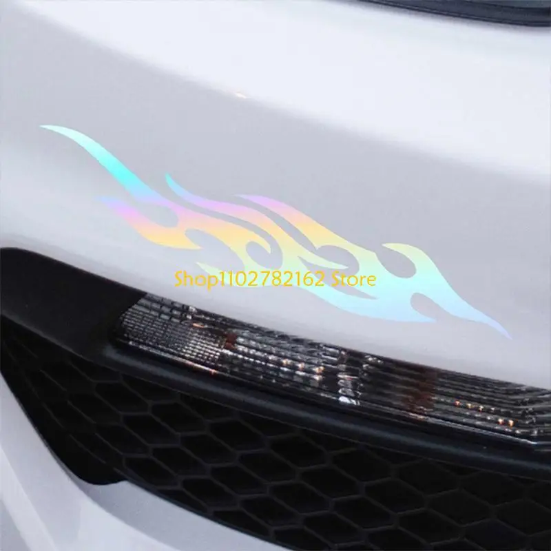 547B 1 زوج مانعة لتسرب الماء فريدة من نوعها لهب ملصقات عاكسة الشارات لتغطية خدش السيارة وتخصيص السيارة الخارجي #4