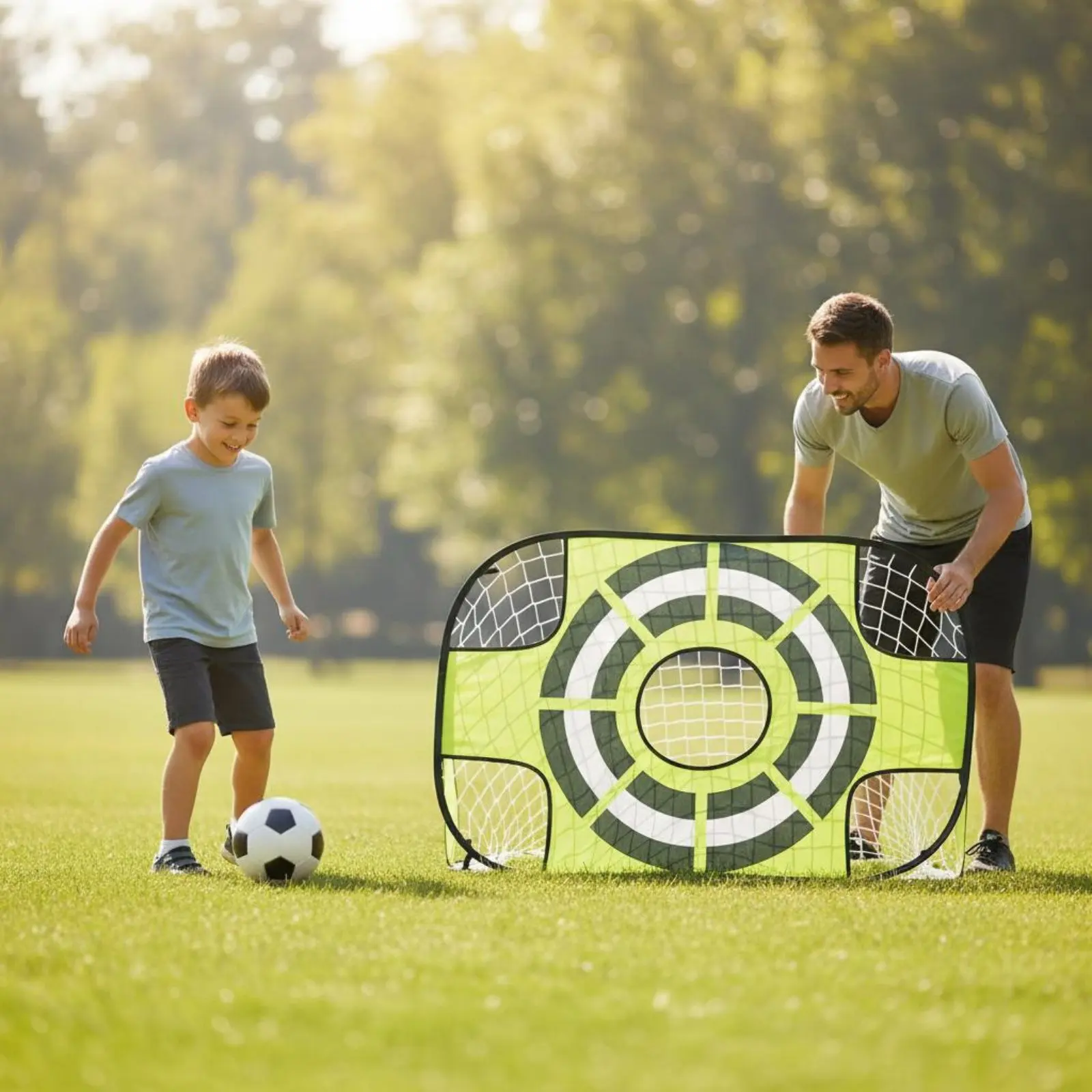 

Folding Soccer Goal Foldable Kids Soccer Goal Set Sports Gear Target Holes Allall-in-All-in-Single Kit for Children