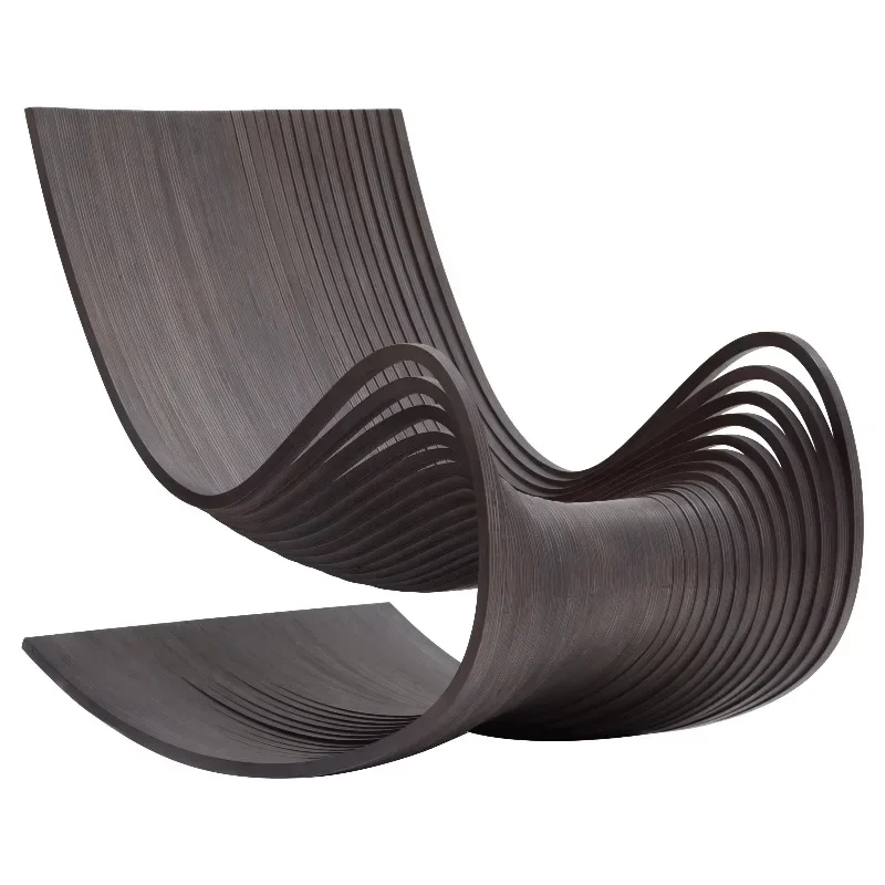 Ergonomically designed room lounge chair, carved lounge chair, rocking chair