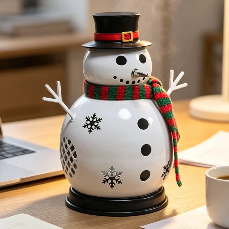 Iron Hollow‑out Snowman Statue Ornament Christmas‑Themed Tabletop Craft for Home Holiday Scene Decoration Home Decoration