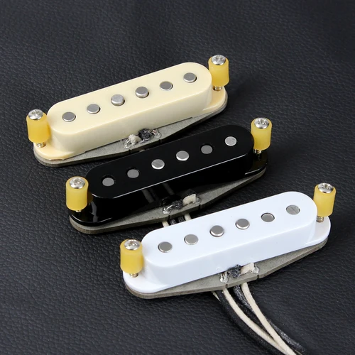 FLEOR 1 Uds Vintage Alnico 5 pastilla de bobina única bobinada a mano FD ST pastilla de guitarra 52mm escalonado