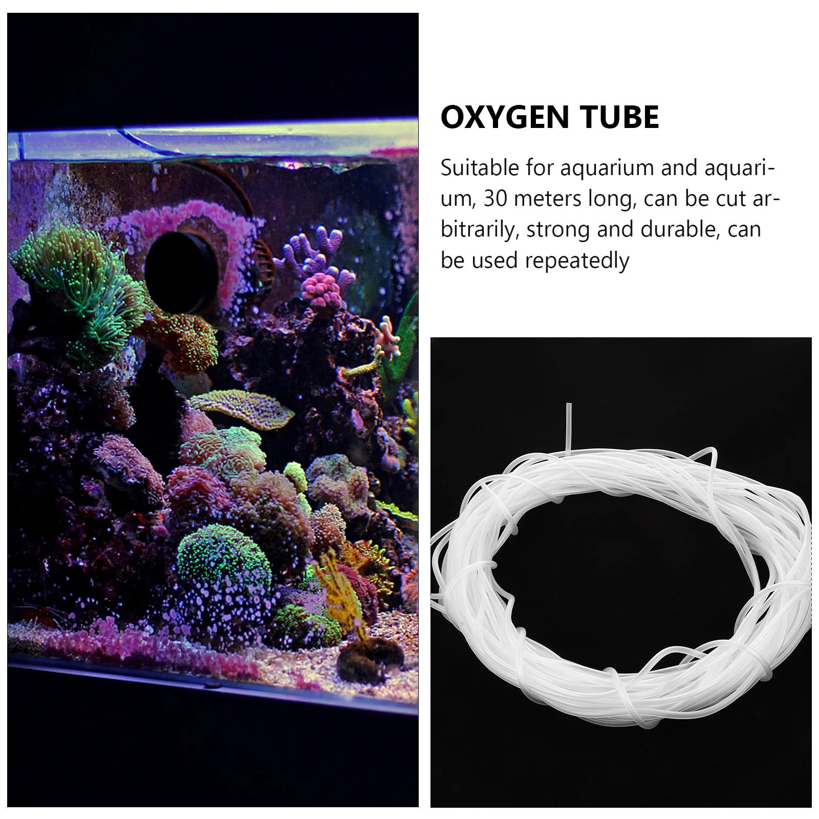 

30 M Hydroponics Fish Tank Oxygen Tube Hose Silica Gel Long Aquarium Air Tubing