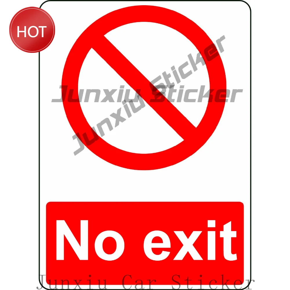 No Exit PVC Safety Sticker For Entrance Doors And Restricted Access Points Access Control Notice Decal