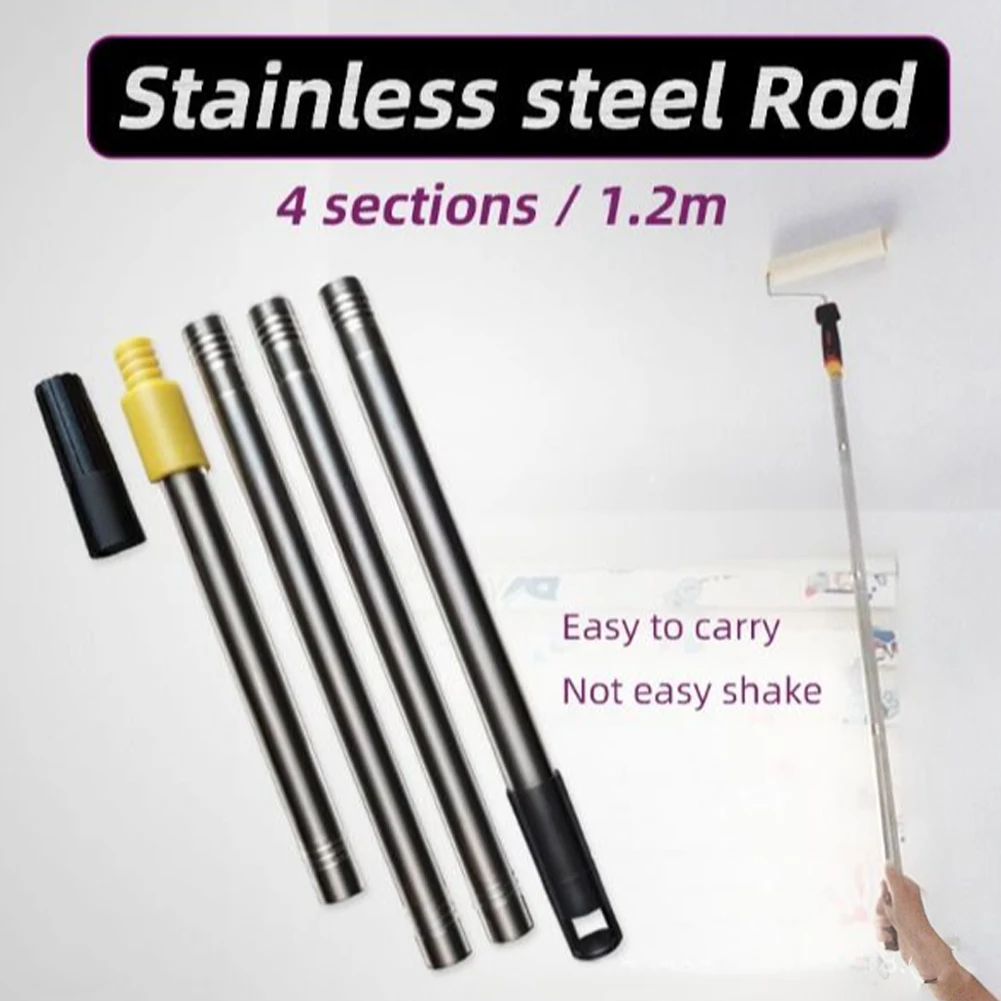 Paint Roller Extension Pole Stainless Steel Telescopic Rod For Paint Roller Brushes Paint Roller Brush Extension Pole