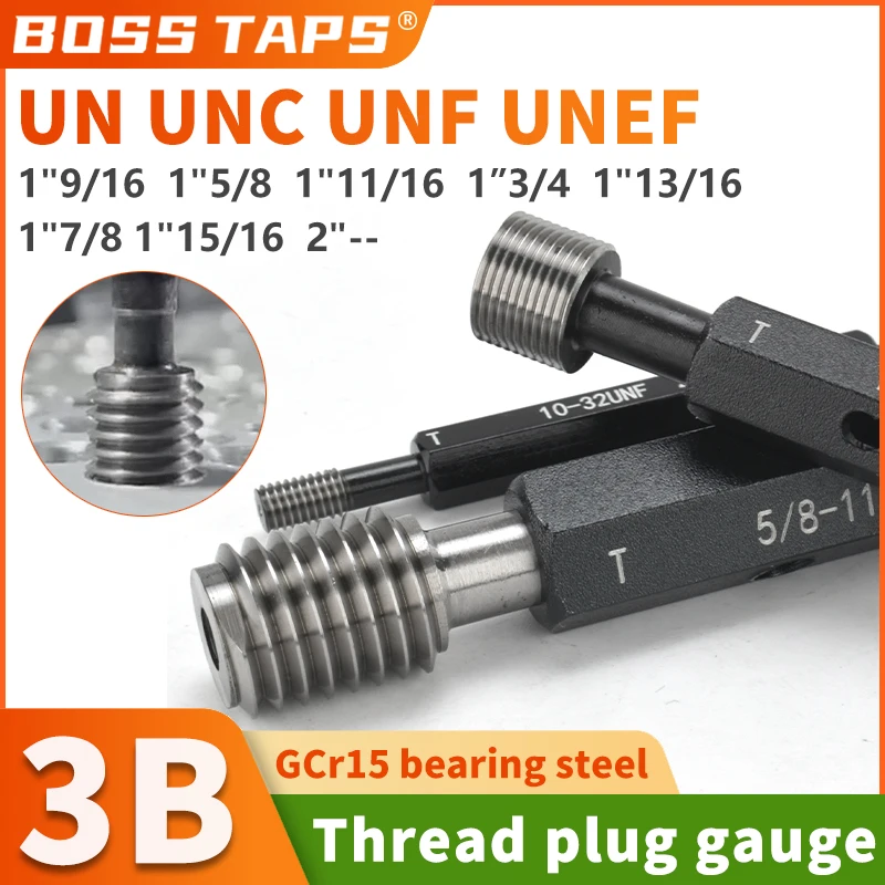 1PCS 3B 1''9/16  1''5/8  1''11/16  1''3/4  UN UNC UNF UNS UNEF   America Standard Fine Tooth Thread Plug Gauge Measure Tool