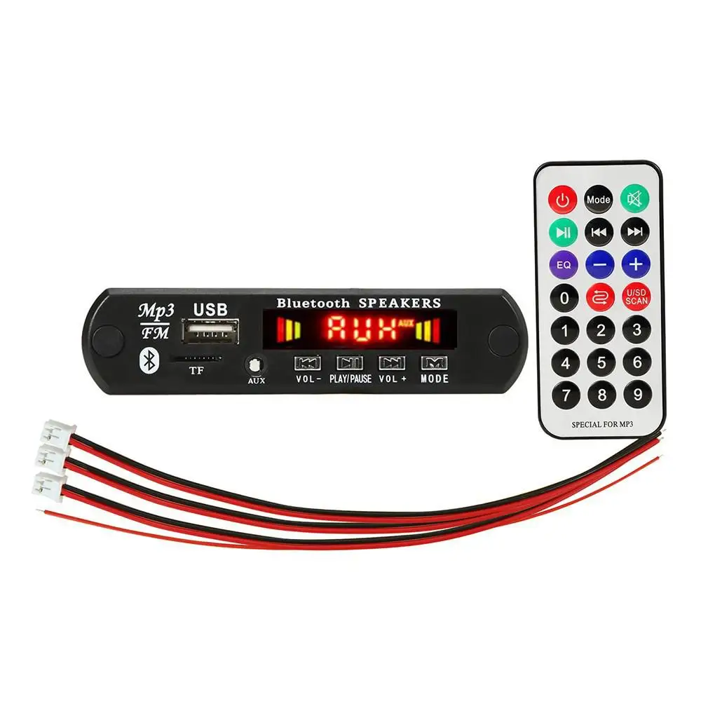 50W MP3 WPE Decoder Board Audio Module USB TF Radio Bluetooth5.0 Wireless Music Car  Player With Remote Control