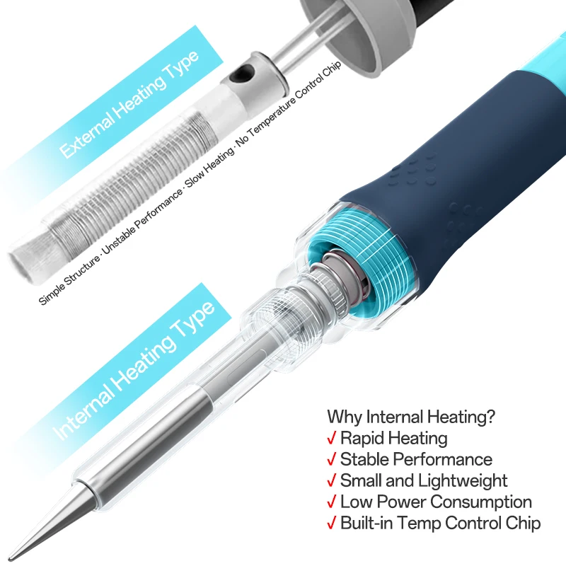 Bakon BK606 90 واط سبيكة لحام كهربائي 220 فولت قابل للتعديل درجة الحرارة أداة إصلاح لحام عدة أدوات لحام فيرو دي سولدا