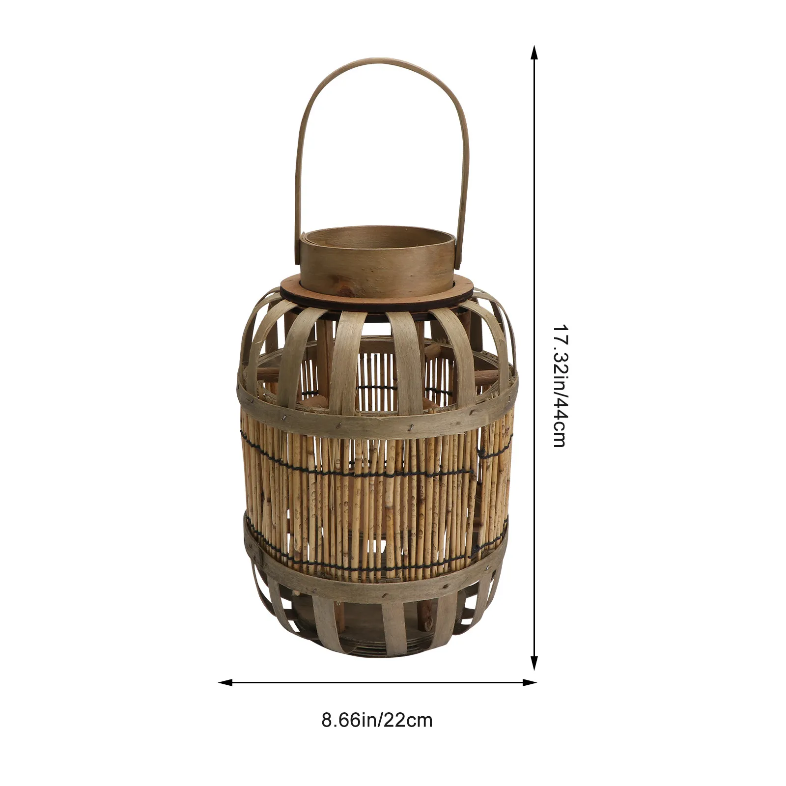 1Pcs Hand-Woven Bamboo Wind Lamp Decorative Lantern for Holiday Home Decoration Portable Festive Lamp