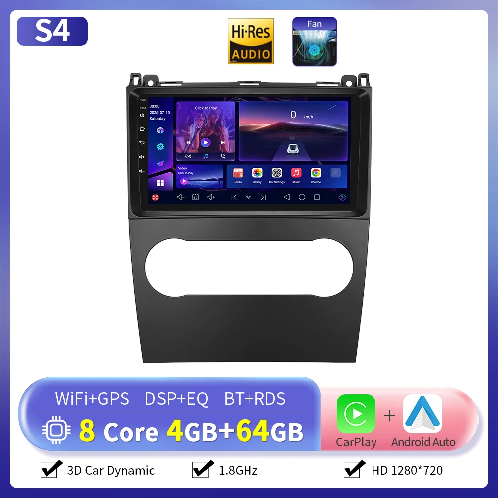 Camecho Autoradio Draadloze CarPlay Android Auto Voor Mercedes-Benz B-Klasse/A-Klasse 2008-2011 Auto Intelligente Systemen GPS 4G Wifi