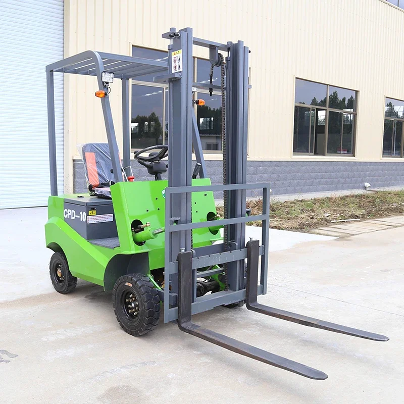 Mini 1Ton Forklifts 4 Wheel Electric Forklift Hydraulic Forklift Truck
