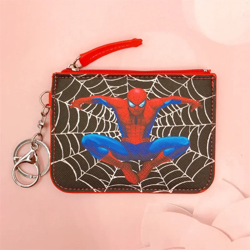 Marvel Anime Movies Spiderman Figures Coin Purse Student Card Bag Toys Cartoon Key Chain Boys Card Holders Keychains Kids Gifts