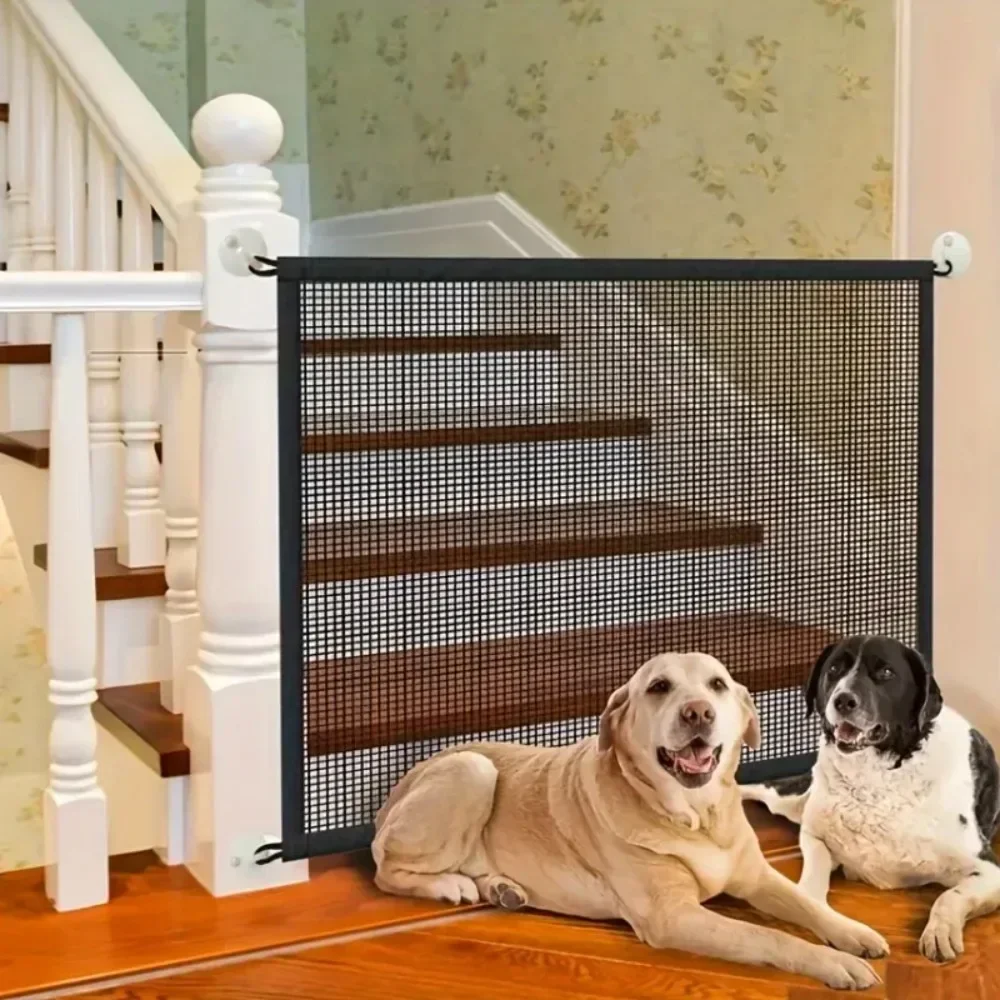 

Multi-functional Pet Safety Gate: Easy Installation Foldable Mesh Fence, Indoor & Outdoor Ventilated Barrier for Home Pet Manage