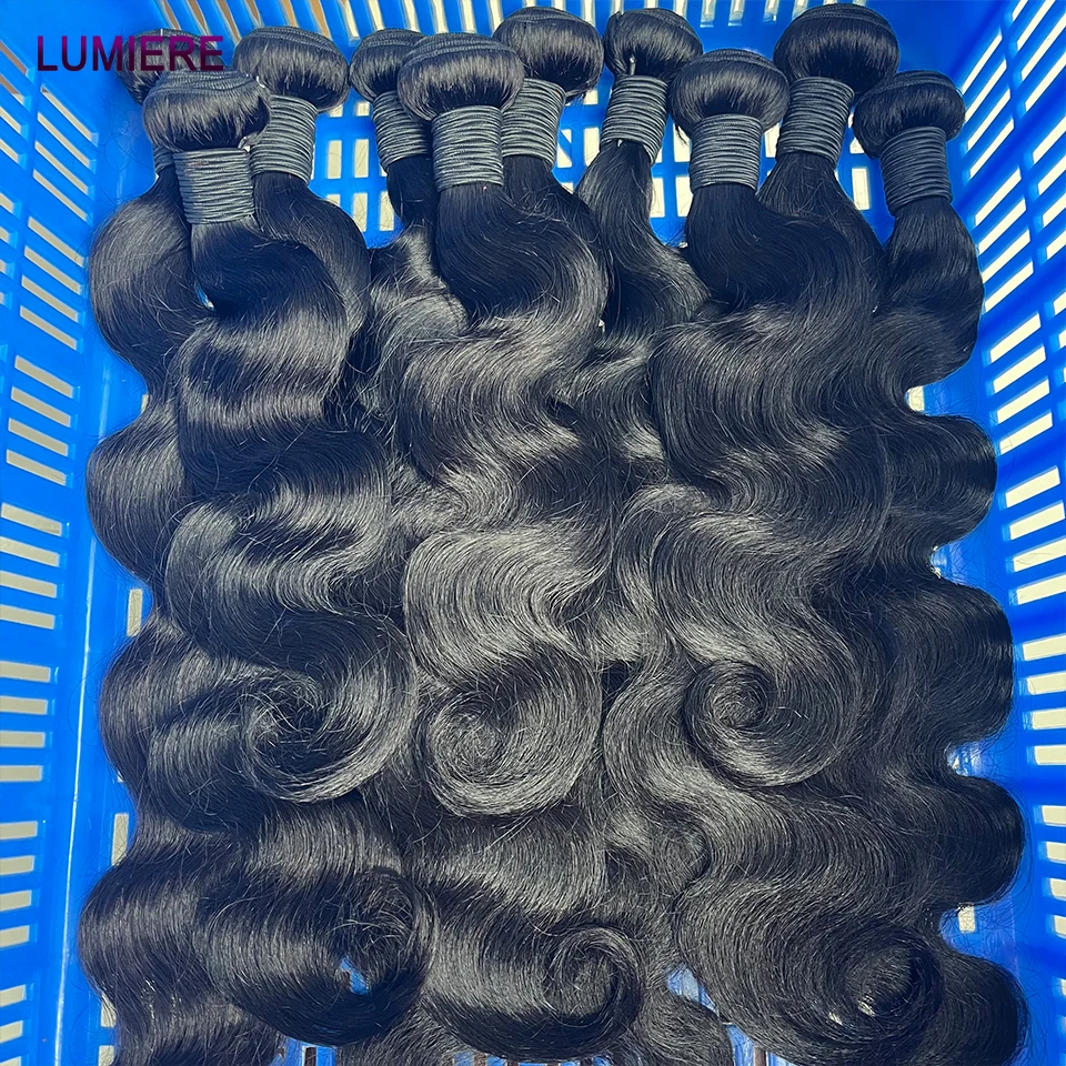 Lumiere Mongolian Body Wave Human Hair Bundles Deal 30 32Inch Unprocessed Raw100% Human Hair Extension 3 4 Bundle Deal Wholesale