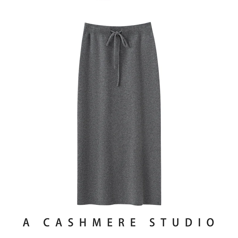 

High Quality Women Cashmere Skirt Ankle-length Straight Skirt Autumn Winter Office Lady 100% Goat Cashmere Knit Skirt 2026 New