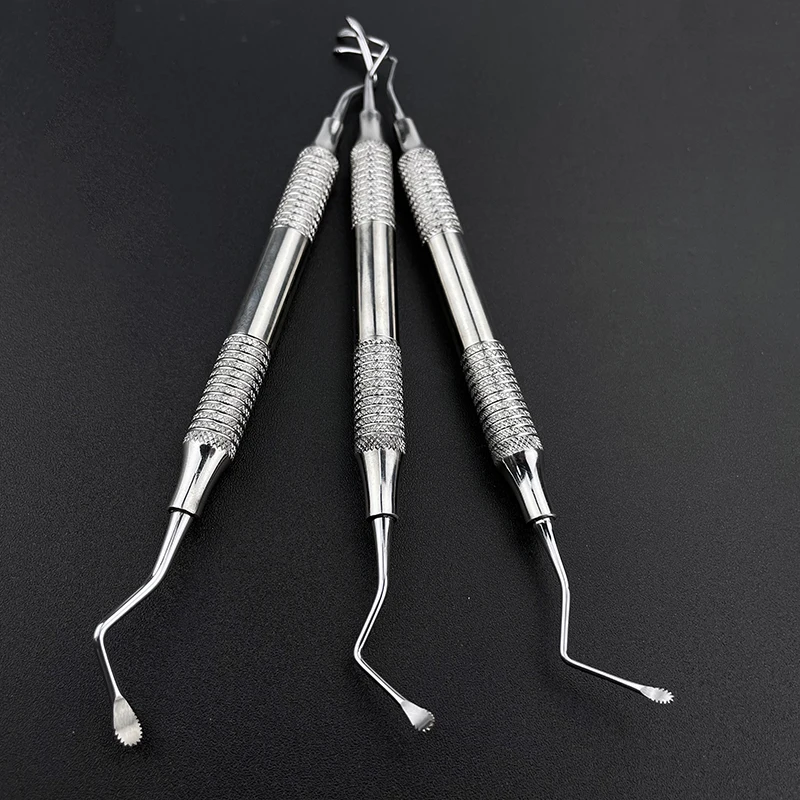 3Pcs/set Dental Double Headed Curette Stainless Steel Periodontal Bone Dentistry Material Instrument Tool