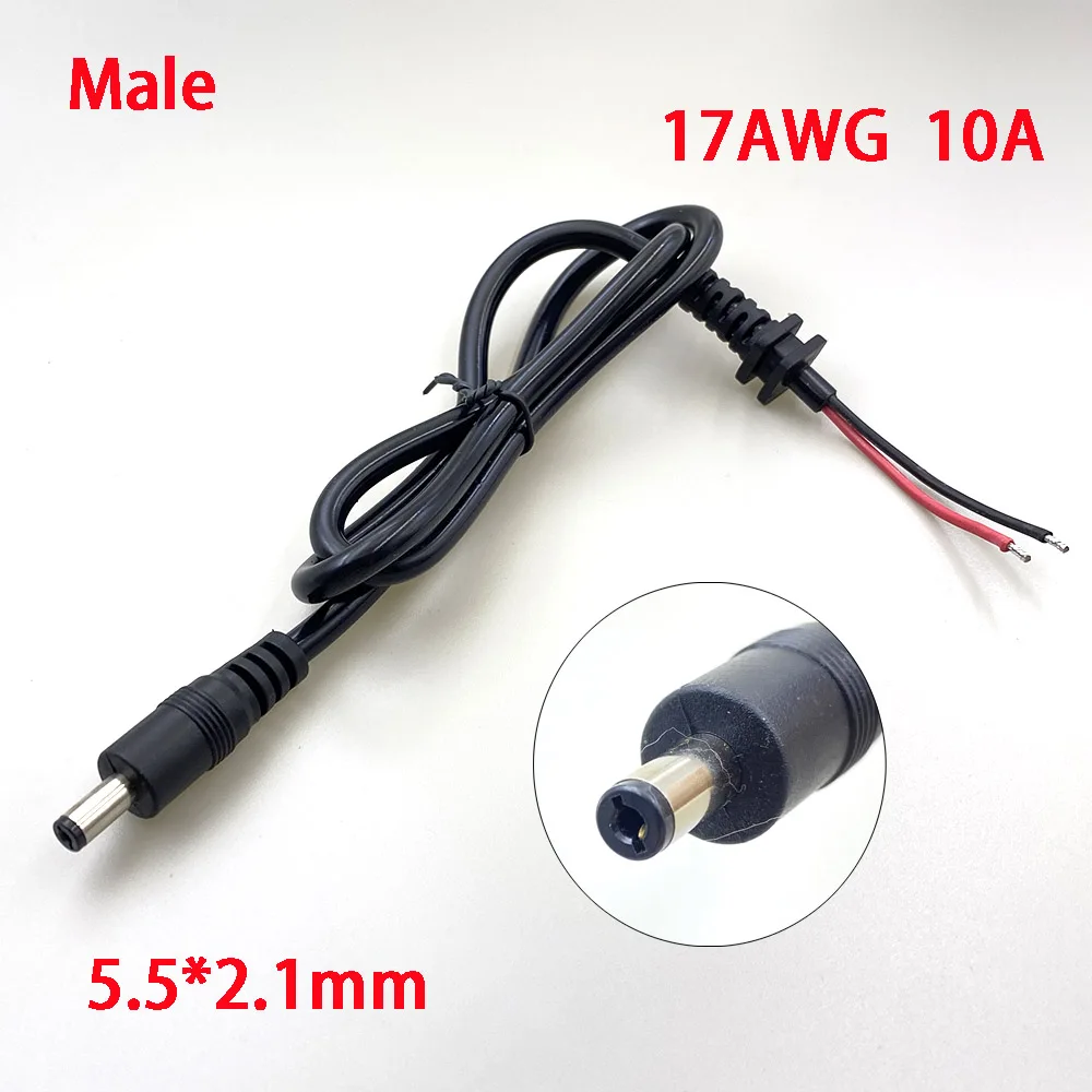 Oplaadkop voor elektrische fietsen, uitgangslijn voor lithiumbatterijen, mannelijke en vrouwelijke basis, ronde opladerstekkerdoos, DC2.1, 2.5, 36V, 48V