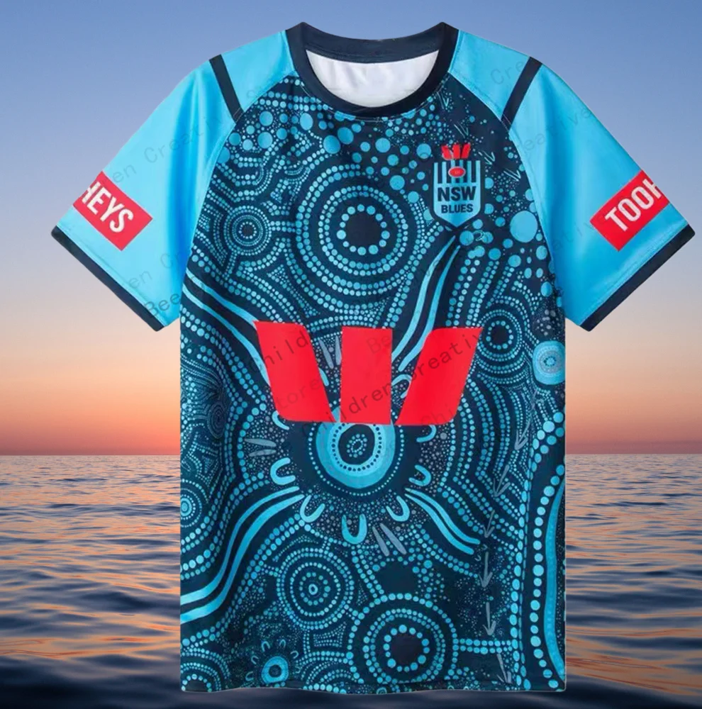 

New Australian NRL NSW Blues Jersey Training Jersey Kids Uniform for Adults Wall Climbing and Trail Running familyMatching