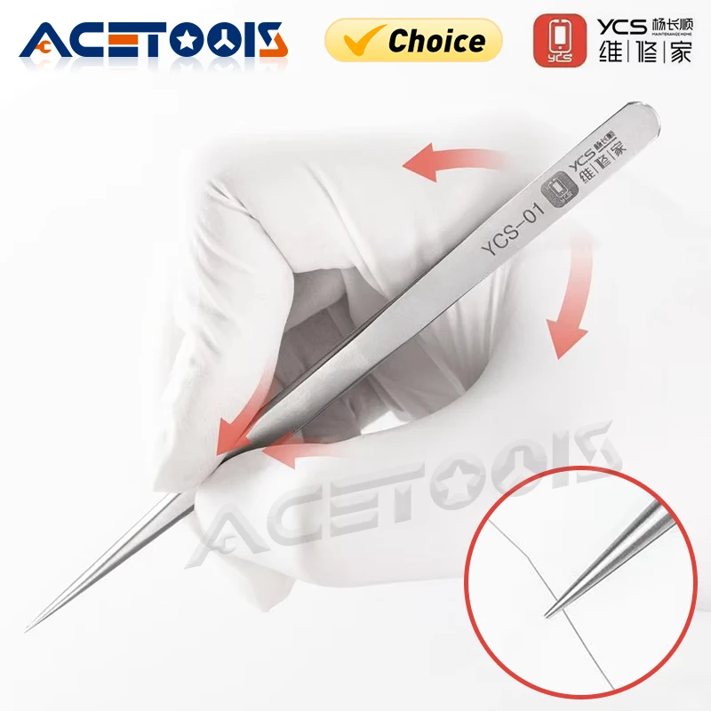 

YCS-01 Precision non-magnetic electronic tweezers Stainless steel flying wire tweezers for mobile phone repair soldering tools
