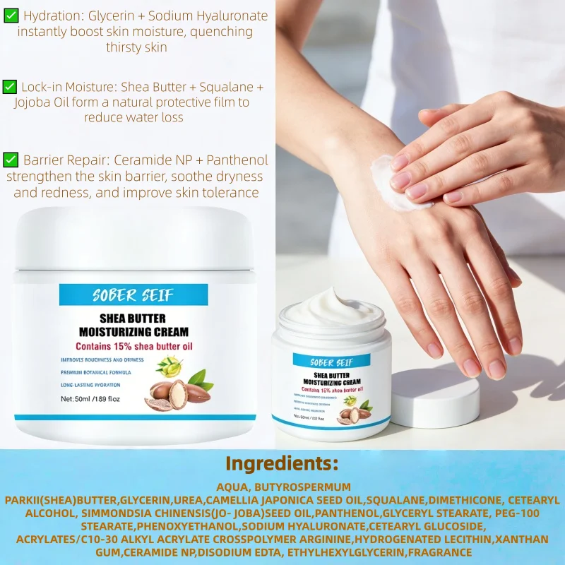 Upgraded Formula Body Cream, Deeply Moisturizes Dry Skin, Leaving It Soft and Glowing, Contains Shea Butter and Other New Formulas, Suitable for Redness and Sensitive Skin
