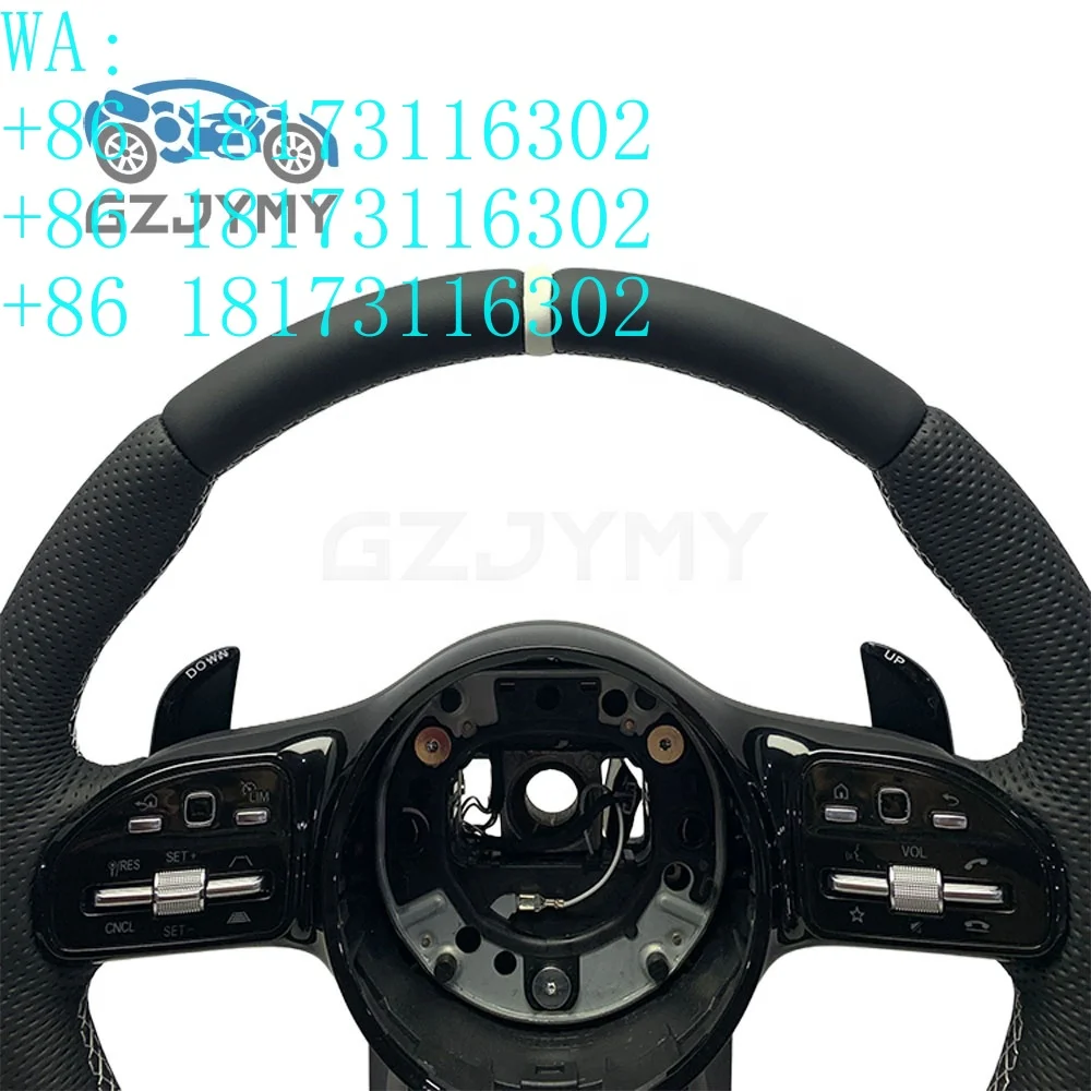 Factory Discounts 809  Leather Steering Wheel White Marker Perforated Grip White Stitch for  W204 W205 W213 W222 W223 GLE W166