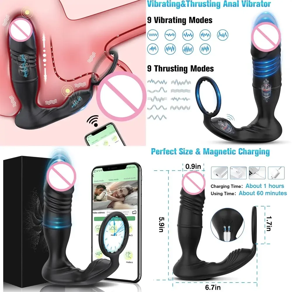 Distanc Gay Man Phalus Hip masturbación masculina manos libres Butt Plug Original retardo de eyaculación mujeres vibrador Kits completos