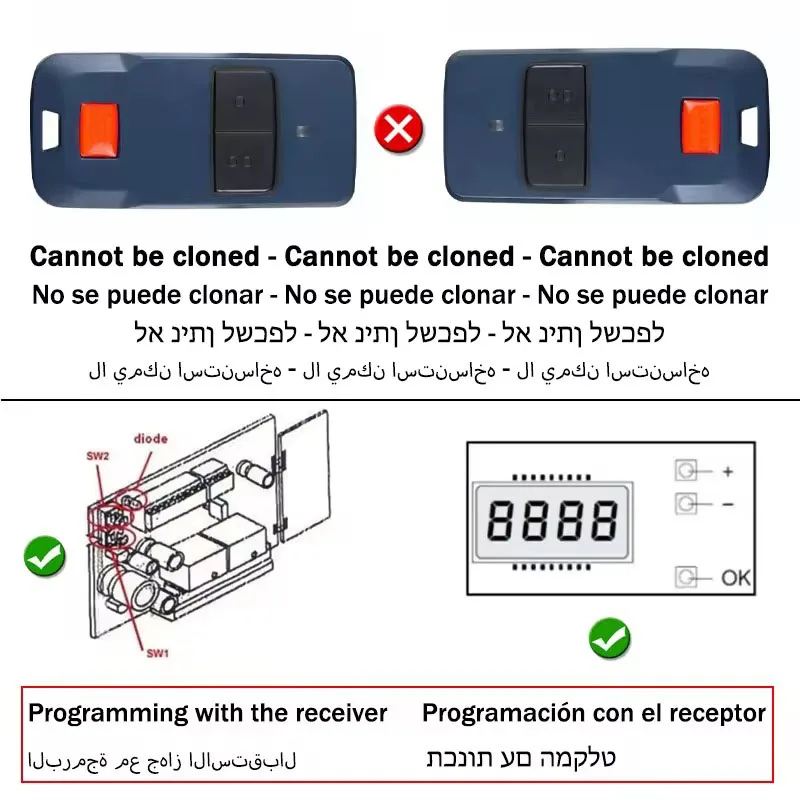 BFT MITTO COOL C2 C4 B RCB02 RCB04 MITTO2 MITTO4 KLEIO RCA02 RCA04 TRC1 TRC2 TRC4 باب المرآب التحكم عن بعد 433.92 ميجا هرتز