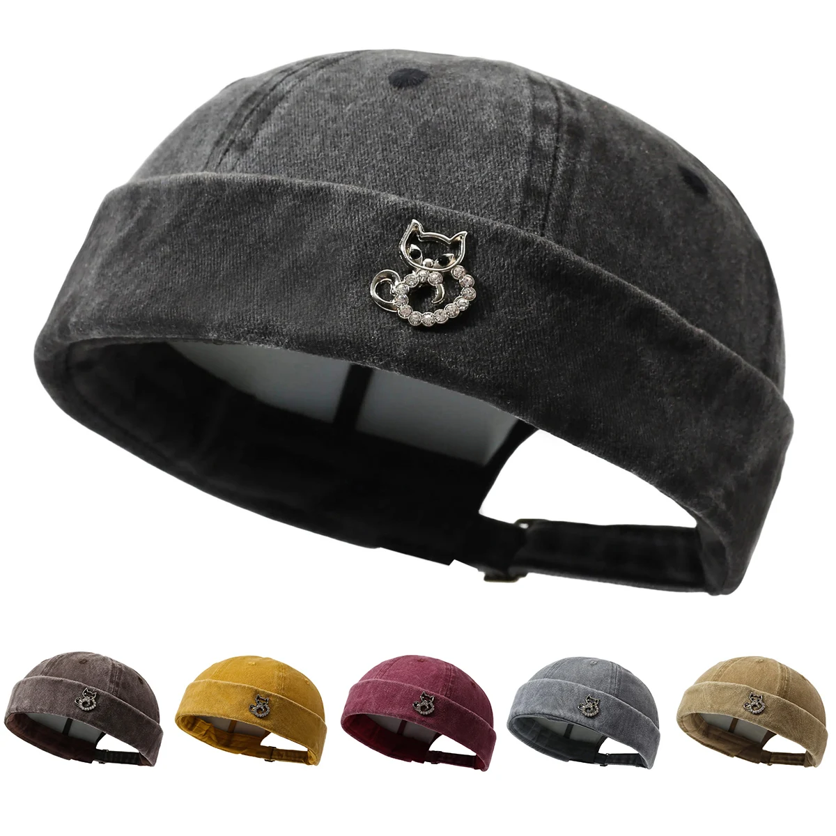 Hong Kong style hip-hop hat, women's washed old landlord hat, men's street fashion trend, versatile retro melon skin hat