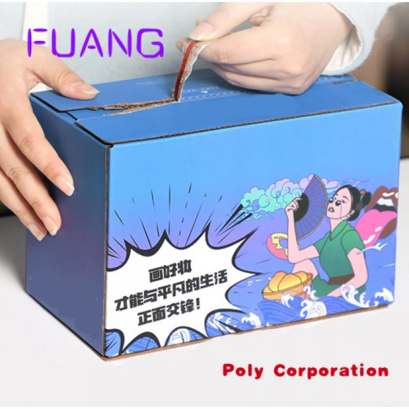 

Custom Zip carton color printing cosmetic beauty tear-off packaging carton logistics express cartonpacking box for small busine